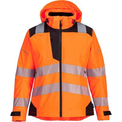 Portwest PW3 Womens Hi Vis Waterproof Rain Jacket Orange / Black XL Portwest PW3 Womens Hi Vis Waterproof Rain Jacket Orange / Black XL