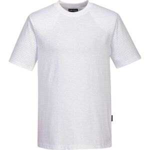 Portwest Mens Anti Static ESD T Shirt White 2XL Portwest Mens Anti Static ESD T Shirt White 2XL