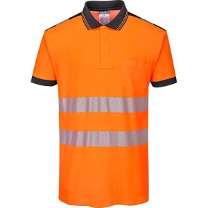 Portwest PW3 Hi Vis Cotton Comfort Polo Short Sleeve Shirt Orange / Black 5XL Portwest PW3 Hi Vis Cotton Comfort Polo Short Sleeve Shirt Orange / Black 5XL