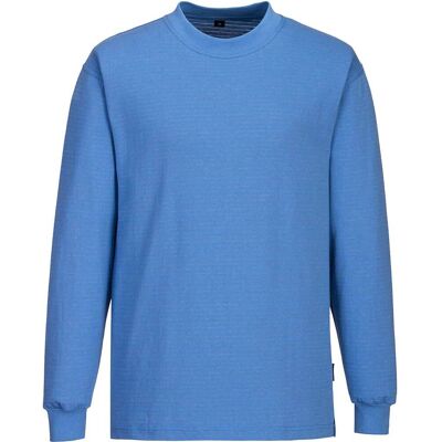 Portwest Anti Static ESD Long Sleeve T Shirt Blue L Portwest Anti Static ESD Long Sleeve T Shirt Blue L