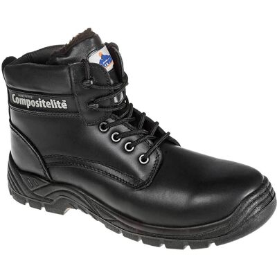 Portwest Thor Fur Lined Cold Weather Safety Boots Black Size 10 Portwest Thor Fur Lined Cold Weather Safety Boots Black Size 10