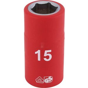 Draper 1/2" Drive VDE Fully Insulated Hexagon Socket Metric 1/2" 15mm Draper 1/2" Drive VDE Fully Insulated Hexagon Socket Metric 1/2" 15mm