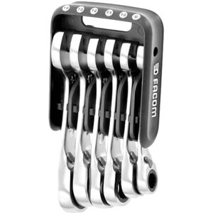 Facom 467BS 6 Piece Short Reversible Ratchet Spanner Set Facom 467BS 6 Piece Short Reversible Ratchet Spanner Set