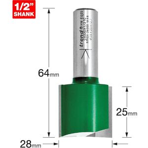 Trend CRAFTPRO Two Flute Straight Router Cutter 28mm 25mm 1/2" Trend CRAFTPRO Two Flute Straight Router Cutter 28mm 25mm 1/2"