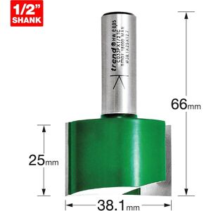 Trend CRAFTPRO Two Flute Straight Router Cutter 38.1mm 25mm 1/2" Trend CRAFTPRO Two Flute Straight Router Cutter 38.1mm 25mm 1/2"