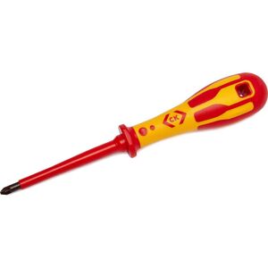 CK Tools T49143-2 DextroVDE Electricians Insulated Screwdriver - Pozidriv PZ2 CK Tools T49143-2 DextroVDE Electricians Insulated Screwdriver - Pozidriv PZ2