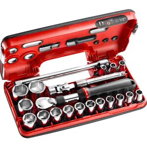 Facom 21 Piece 1/2" Drive Extendable Ratchet and Hex Socket Set Metric in Detection Box 1/2" Facom 21 Piece 1/2" Drive Extendable Ratchet and Hex Socket Set Metric in Detection Box 1/2"