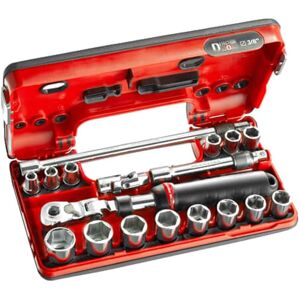 Facom 18 Piece 3/8" Drive Hex Socket Set Metric in Detection Box 3/8" Facom 18 Piece 3/8" Drive Hex Socket Set Metric in Detection Box 3/8"