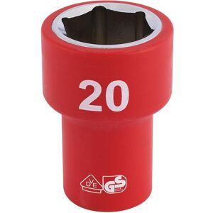 Draper 3/8" Drive VDE Fully Insulated Hexagon Socket Metric 3/8" 20mm Draper 3/8" Drive VDE Fully Insulated Hexagon Socket Metric 3/8" 20mm