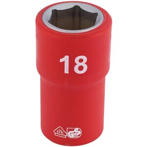 Draper 1/2" Drive VDE Fully Insulated Hexagon Socket Metric 1/2" 18mm Draper 1/2" Drive VDE Fully Insulated Hexagon Socket Metric 1/2" 18mm