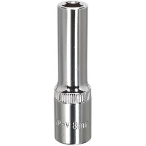 Sealey 3/8" Drive Polished Deep Hexagon WallDrive Socket Metric 3/8" 8mm Sealey 3/8" Drive Polished Deep Hexagon WallDrive Socket Metric 3/8" 8mm