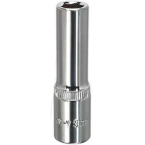 Sealey 3/8" Drive Polished Deep Hexagon WallDrive Socket Metric 3/8" 9mm Sealey 3/8" Drive Polished Deep Hexagon WallDrive Socket Metric 3/8" 9mm