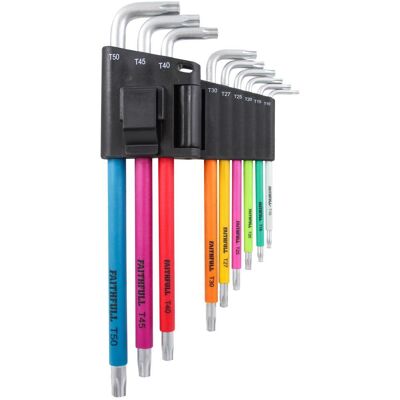 Faithfull 9 Piece Colour Coded Torx Star Key Set Faithfull 9 Piece Colour Coded Torx Star Key Set