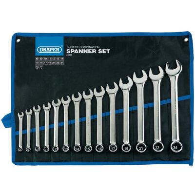 Draper 14 Piece Hi Torq Combination Spanner Set Metric Draper 14 Piece Hi Torq Combination Spanner Set Metric