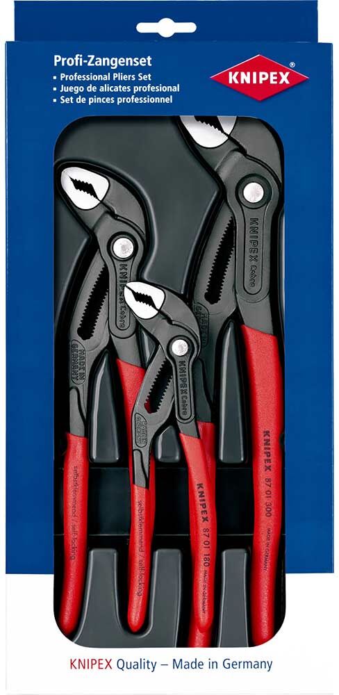 Knipex 20 09 3 Piece Cobra Hightech Water Pump Plier Set