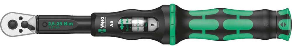 Wera 1/4" Drive Click Torque A5 Torque Wrench 1/4" 2.5Nm - 25Nm