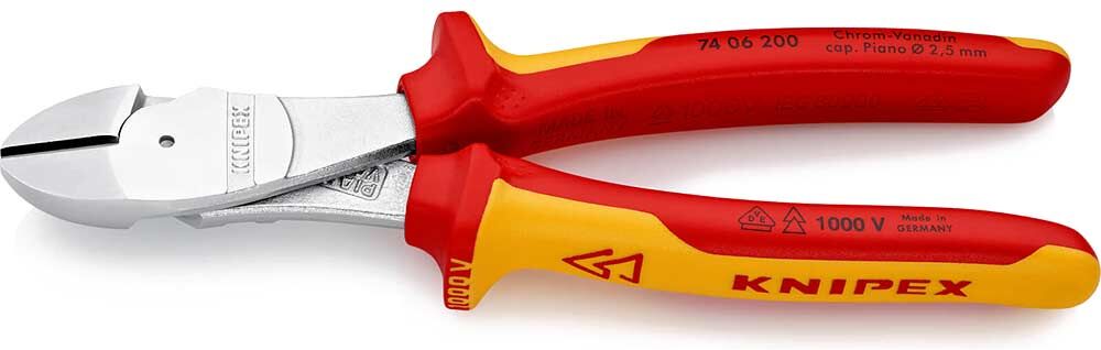 Knipex 74 06 VDE Insulated High Leverage Diagonal Cutting Pliers 200mm