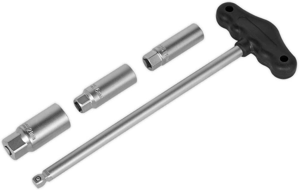 Sealey 3 Piece 3/8" Drive T Handle and Magnetic Spark Plug Socket Set 3/8"