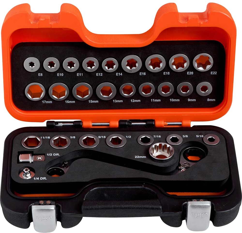 Bahco 29 Piece S Type Ratchet Ring Wrench Socket Set