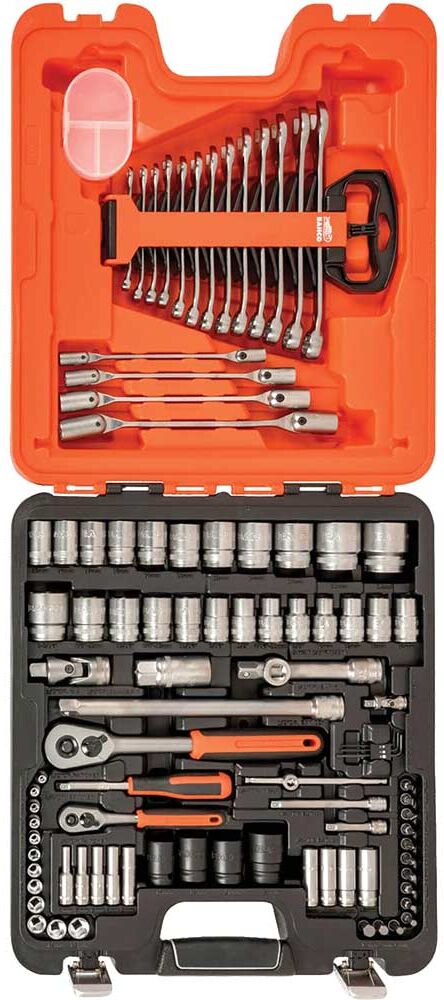 Bahco S87+7 94 Pieces 1/4 and 1/2In Drive Socket and Spanner Set Combination