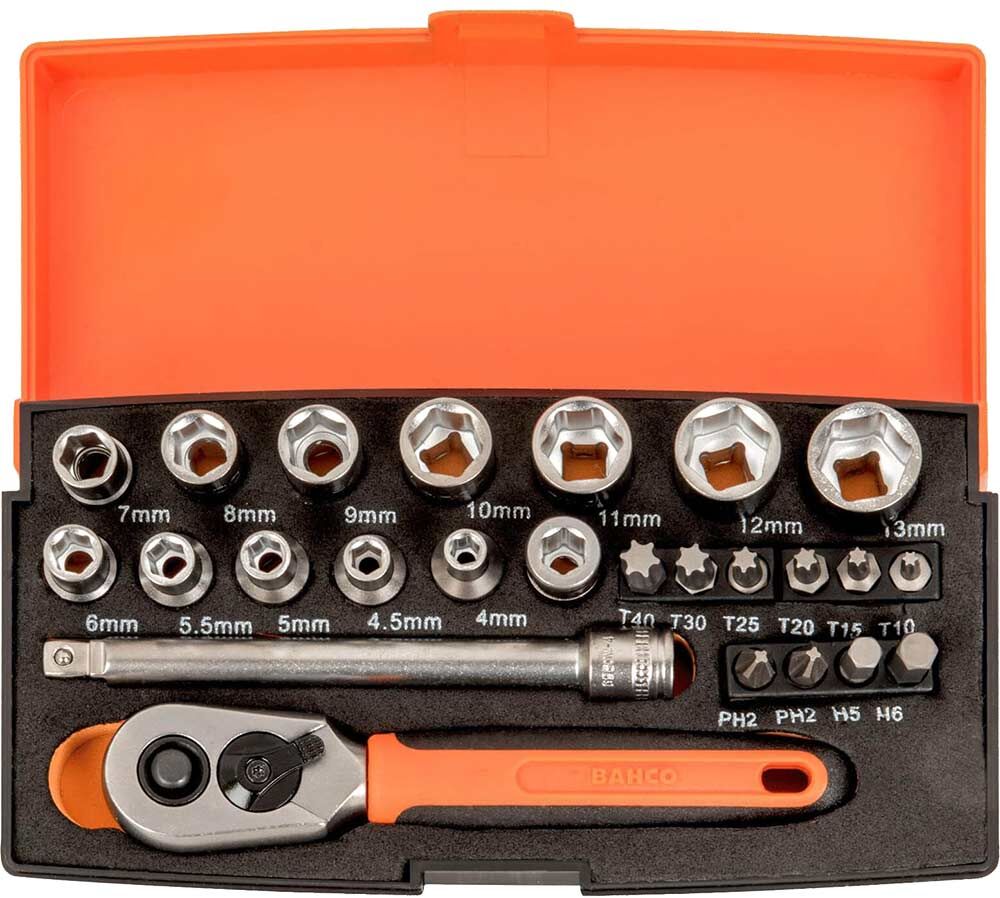 Bahco SL25 25 Piece 1/4In Drive Socket Set 1/4"