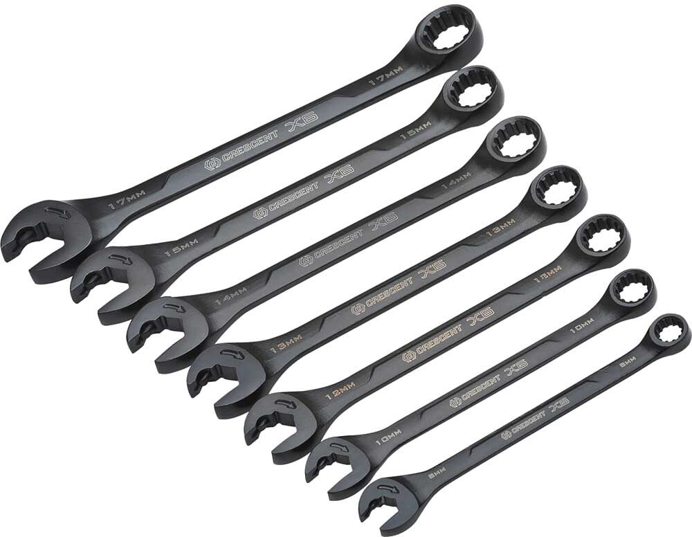 Crescent 7 Piece X6 Open End Ratcheting Wrench Set