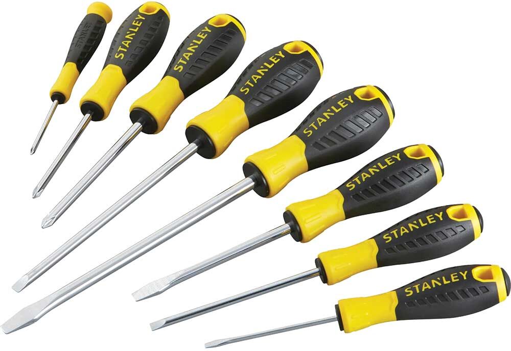 Stanley 8 Piece Essential Phillips and Slotted Screwdriver Set