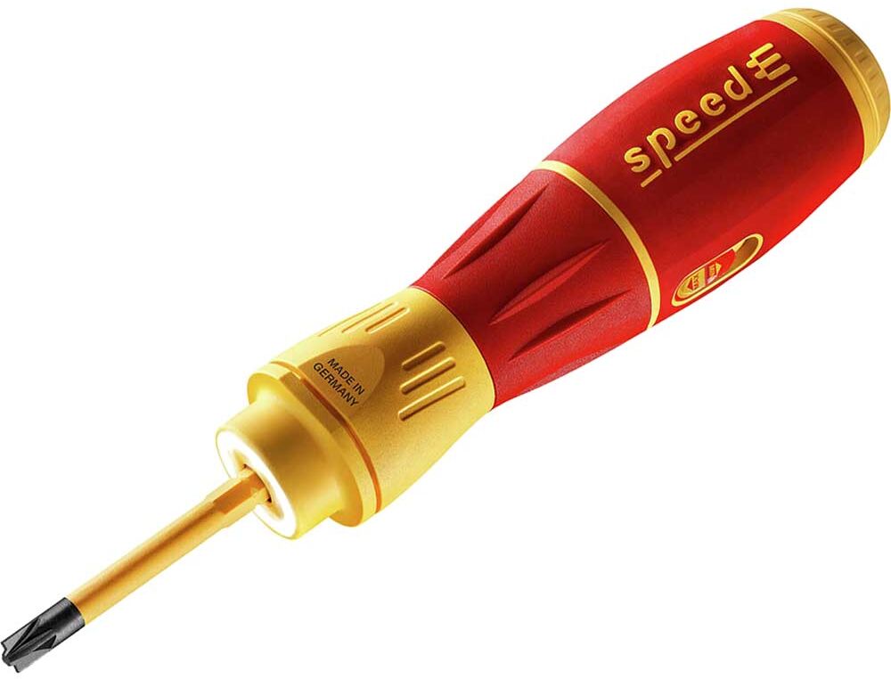 Wiha 7 Piece VDE Insulated SpeedE II Electric Screwdriver Set