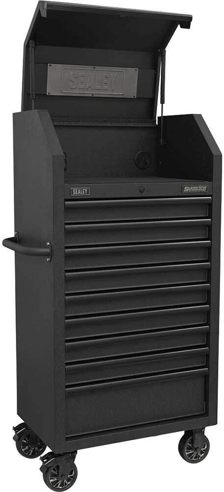 Sealey 9 Drawer Tower Tool Roller Cabinet and Power Strip Black