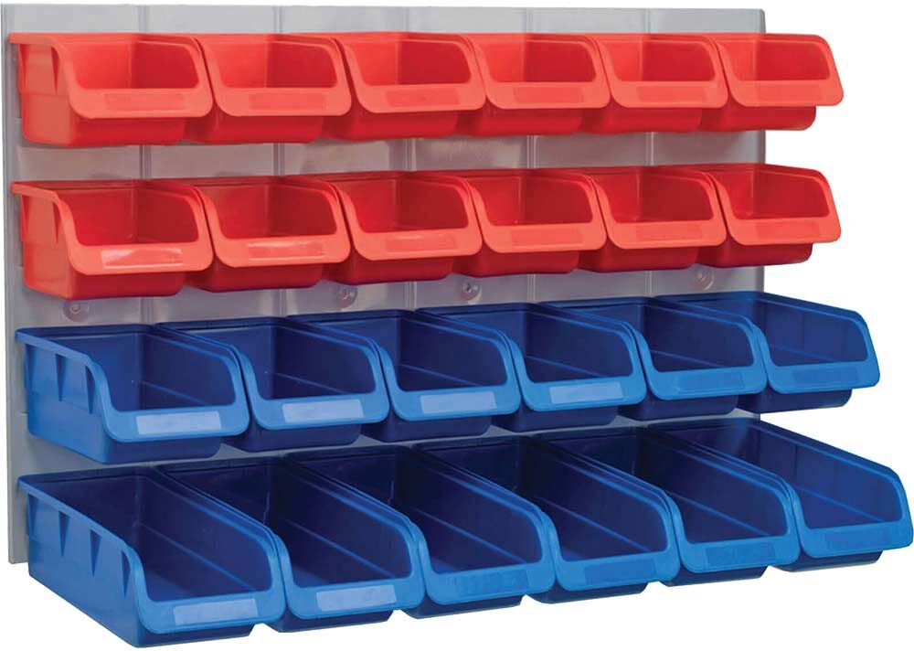 Faithfull 24 Piece Plastic Storage Bin Set