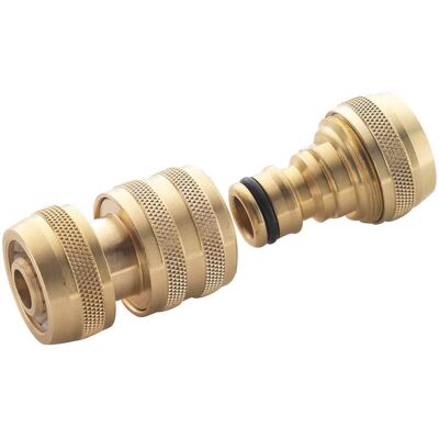 Spear & Jackson Brass Hose Connectors - 1/2-inch Female Plus 1/2-inch Male Brass Hose Connectors Spear & Jackson Brass Hose Connectors - 1/2-inch Female Plus 1/2-inch Male Brass Hose Connectors