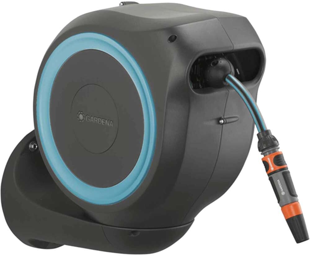 Gardena Wall Mounted Automatic Narrow Hose Roll Up Retractable Hose Reel 3/8" / 11mm 15m