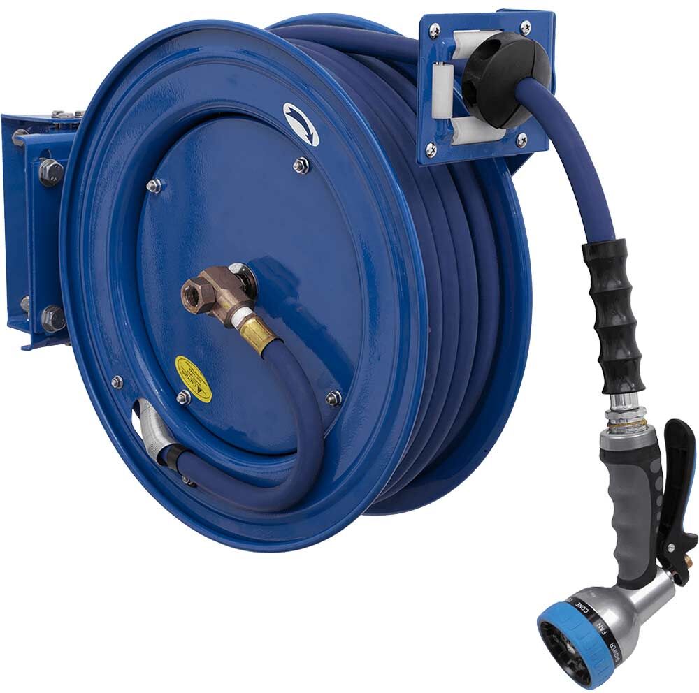 Sealey Heavy Duty Retractable Wall Mounted Hose Reel 1/2" / 12.5mm 15m Blue