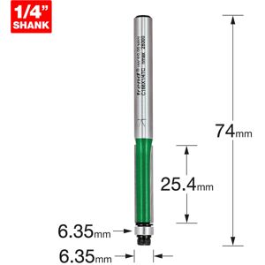 Trend CRAFTPRO Bearing Guided Trimmer Router Cutter 6.35mm 25.4mm 1/4"