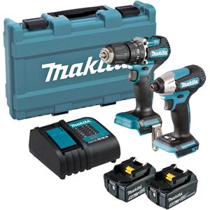 Makita DLX2414ST 18v LXT Cordless Brushless Combi Drill and Impact Driver Kit 2 x 5ah Li-ion Charger Case