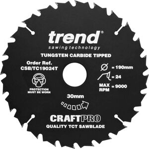Trend Wood Cordless Circular Saw Blade - 190mm, 30mm Bore - Woodworking Trend Wood Cordless Circular Saw Blade - 190mm, 30mm Bore - Woodworking