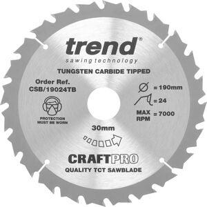Trend Wood Cordless Circular Saw Blade - 190mm Diameter - CSB/19024TB Trend Wood Cordless Circular Saw Blade - 190mm Diameter - CSB/19024TB