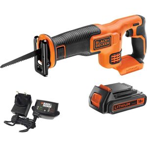 Black and Decker BDCR18 18v Cordless Reciprocating Saw 1 x 2ah Li-ion Battery Charger No Case Black and Decker BDCR18 18v Cordless Reciprocating Saw 1 x 2ah Li-ion Battery Charger No Case