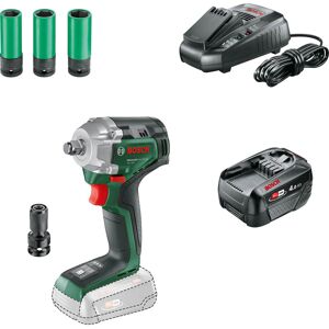 Bosch Home and Garden Bosch UNIVERSALIMPACTDRIVE 18V-350 P4A 18v Cordless Impact Wrench 1 x 4ah Li-ion Charger No Case with Accessories Bosch Home and Garden Bosch UNIVERSALIMPACTDRIVE 18V-350 P4A 18v Cordless Impact Wrench 1 x 4ah Li-ion Charger No Case with Accessories