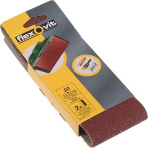 Flexovit 75x457mm Cloth Sanding Belts - Medium, Pack of 2 Flexovit 75x457mm Cloth Sanding Belts - Medium, Pack of 2