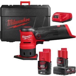 Milwaukee M12 FDSS Fuel 12v Cordless Brushless Spot Sander 1 x 2ah & 1 x 4ah Li-ion Battery Charger Case Milwaukee M12 FDSS Fuel 12v Cordless Brushless Spot Sander 1 x 2ah & 1 x 4ah Li-ion Battery Charger Case