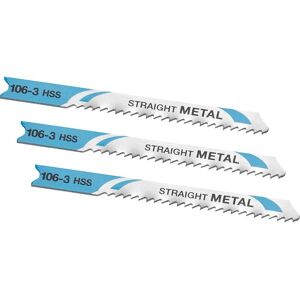 Stanley Straight Cutting U Shank HSS Jigsaw Blades for Metal Pack of 3 Stanley Straight Cutting U Shank HSS Jigsaw Blades for Metal Pack of 3
