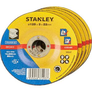 Stanley Depressed Centre Metal Cutting Disc 125mm Pack of 5 Stanley Depressed Centre Metal Cutting Disc 125mm Pack of 5