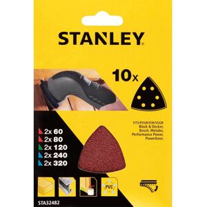 Stanley Punched Hook and Loop Detail Sander Sheets 93mm x 93mm Assorted Pack of 10 Stanley Punched Hook and Loop Detail Sander Sheets 93mm x 93mm Assorted Pack of 10