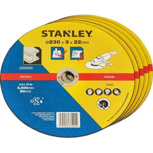 Stanley Flat Metal Cutting Disc 230mm Pack of 5 Stanley Flat Metal Cutting Disc 230mm Pack of 5