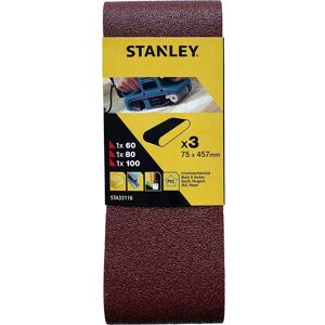 Stanley 75mm x 457mm Sanding Belts 75mm x 457mm Assorted Pack of 3 Stanley 75mm x 457mm Sanding Belts 75mm x 457mm Assorted Pack of 3