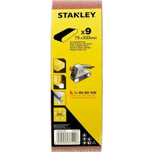 Stanley 75mm x 533mm Sanding Belts 75mm x 533mm Assorted Pack of 9 Stanley 75mm x 533mm Sanding Belts 75mm x 533mm Assorted Pack of 9