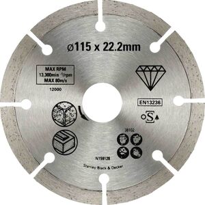 Stanley FatMax Diamond Cutting Disc for Concrete and Brick 115mm Stanley FatMax Diamond Cutting Disc for Concrete and Brick 115mm
