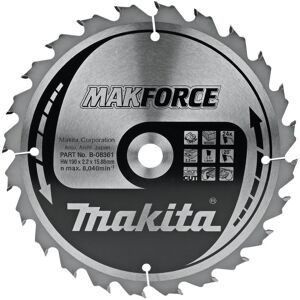 Makita MAKFORCE Wood Cutting Saw Blade 190mm 24T 15.8mm Makita MAKFORCE Wood Cutting Saw Blade 190mm 24T 15.8mm