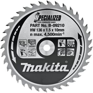 Makita SPECIALIZED Cordless Wood Cutting Saw Blade 136mm 36T 10mm Makita SPECIALIZED Cordless Wood Cutting Saw Blade 136mm 36T 10mm